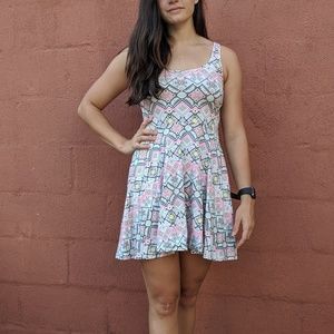 Bright tribal print skater dress